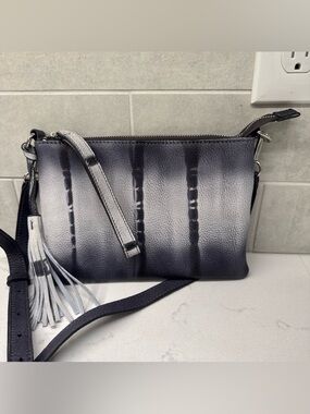 J Jill leather Tie-Dye Crossbody Clutch in Charcoal and Gray purse